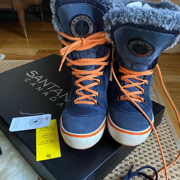 Santana Canada blue suede/nylon snow boots